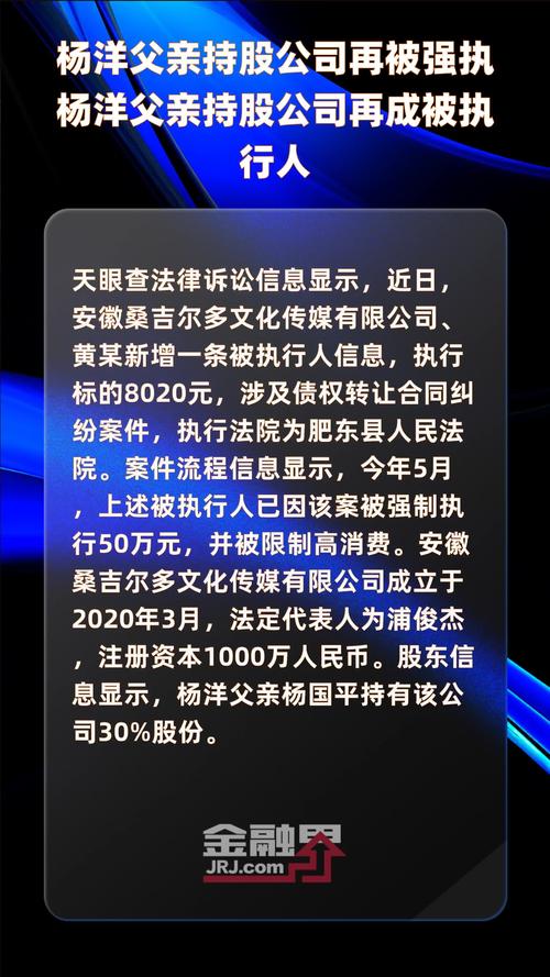 杨洋被列入被执行人名单，是老懒吗「杨洋的父亲的公司」 iOS13